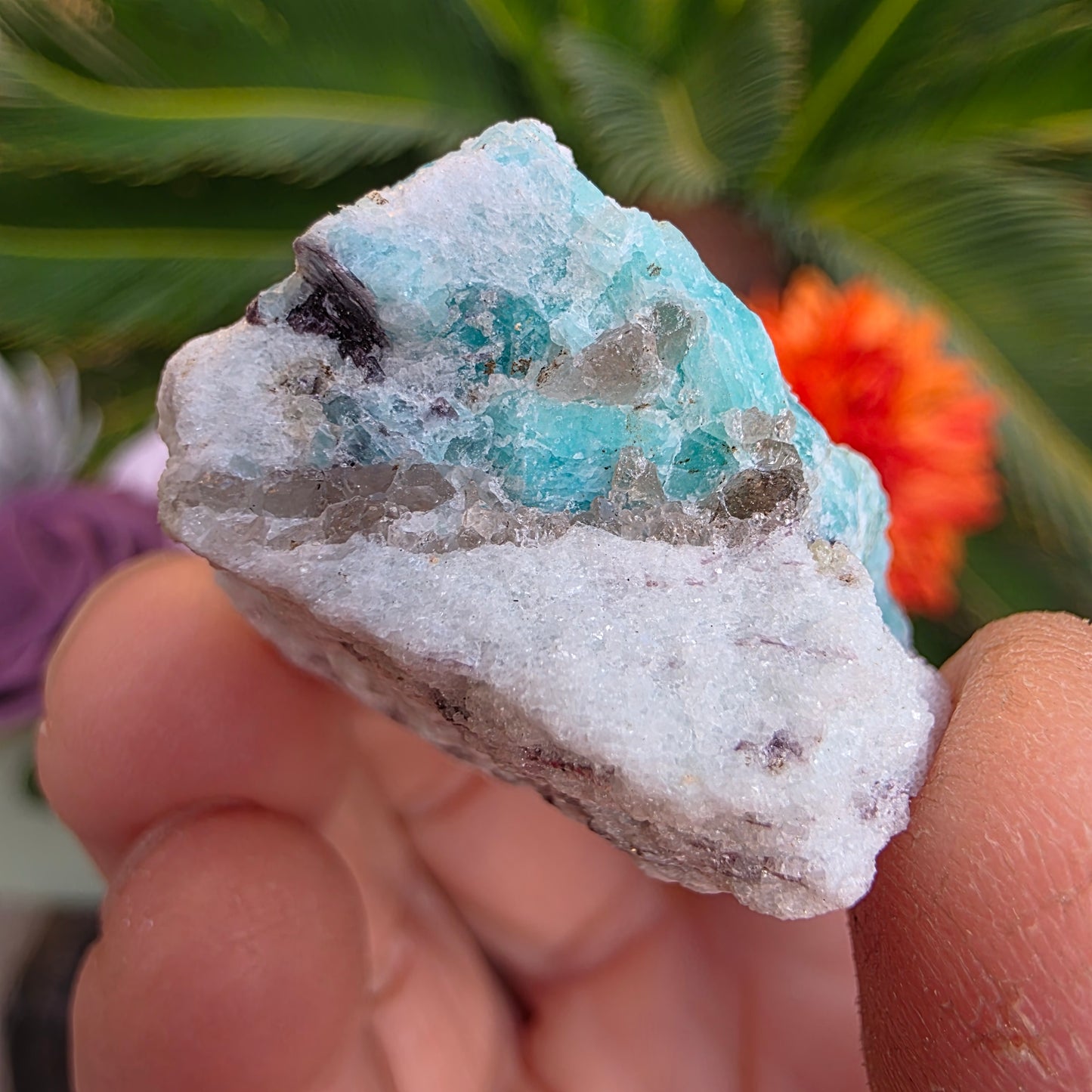Amazonite with Smoky Quartz, White Quartz, and Mica Rock Specimen | Raw Natural Mineral | 33.44 g