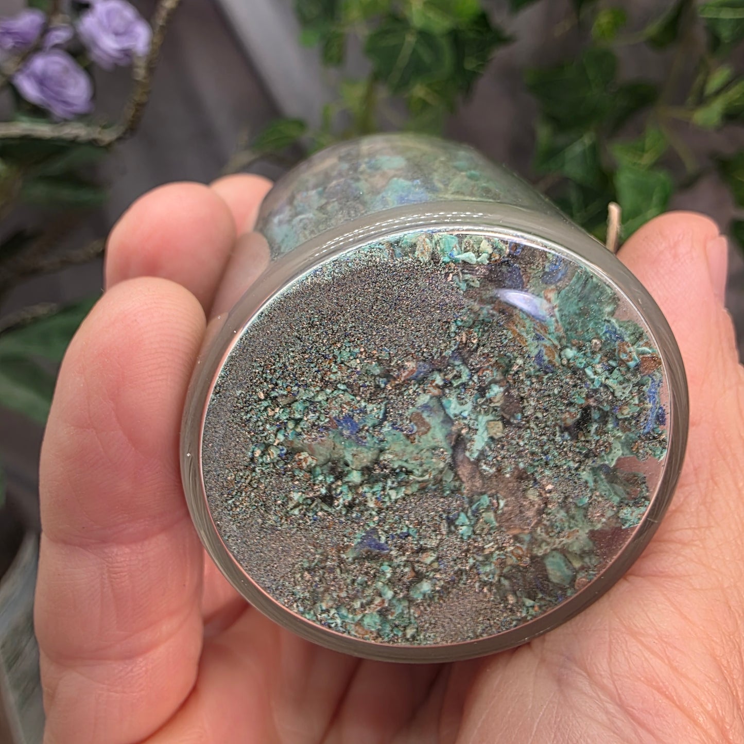 Arizona Copper Ore Specimen Jar | Azurite, Chrysocolla, Malachite