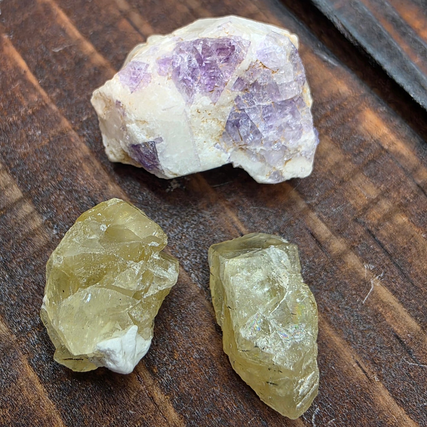 Illinois Fluorite Specimens | Yellow Purple Raw Stones | Hardin County Minerals