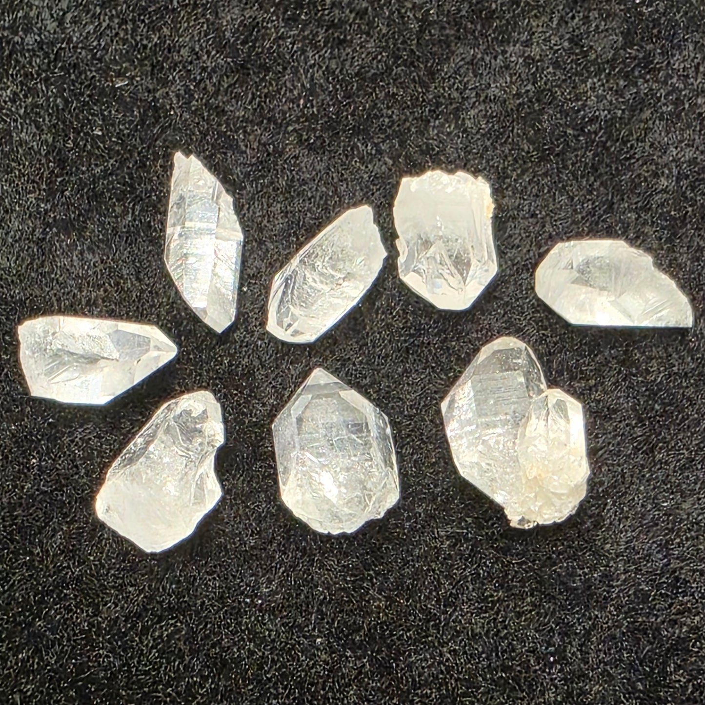 Eight Super Clear Arkansas Quartz Crystals | Beautiful Miniature Points | Mt. Ida