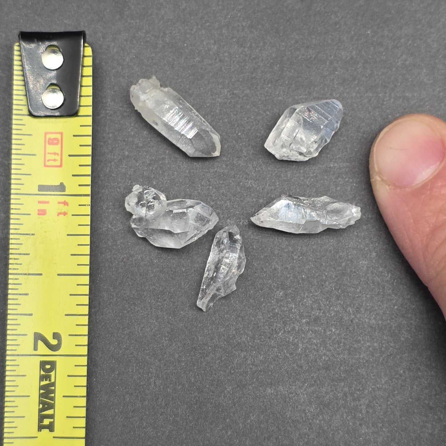 Five Super Clear Arkansas Quartz Crystals | Beautiful Points | Mt. Ida