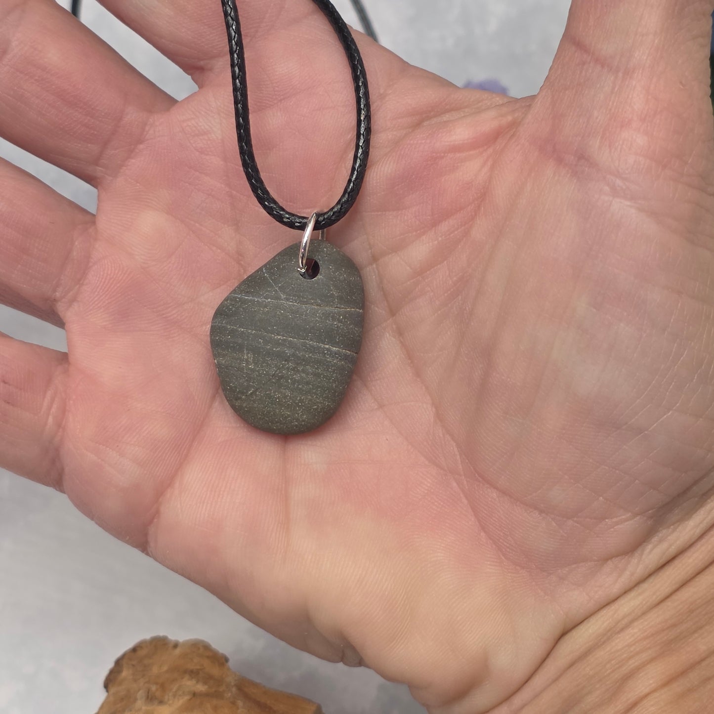 Natural Sedimentary Rock Necklace | Handmade River Stone Pendant | Adventure Jewelry for Nature Lovers