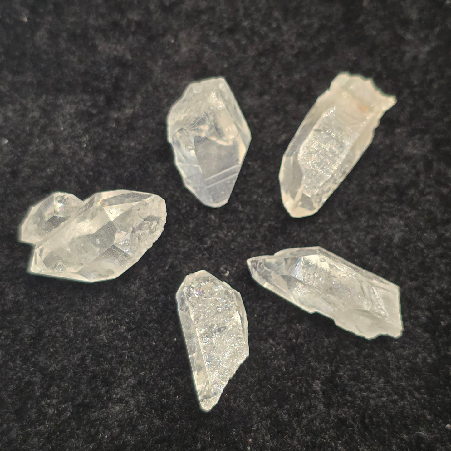 Five Super Clear Arkansas Quartz Crystals | Beautiful Points | Mt. Ida