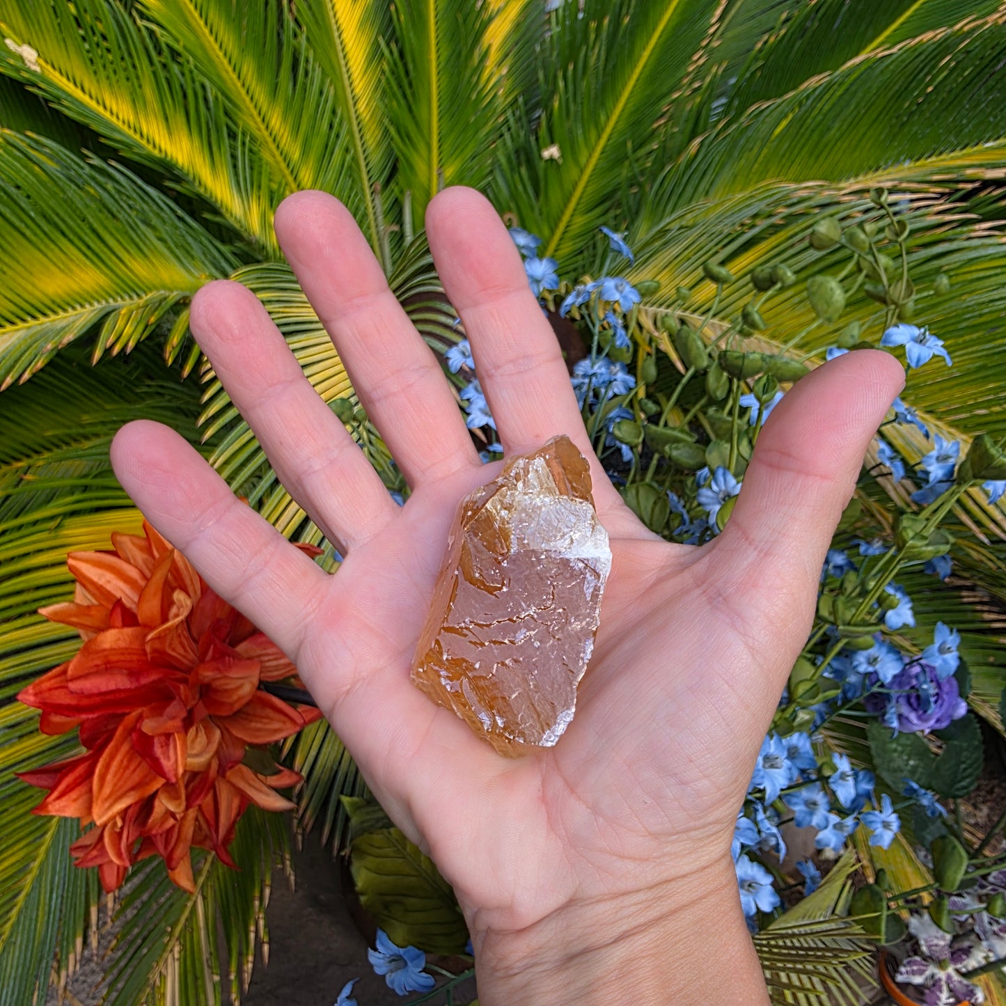 Honey Calcite Rock Specimen | Natural Crystal Mineral | 65.68 g