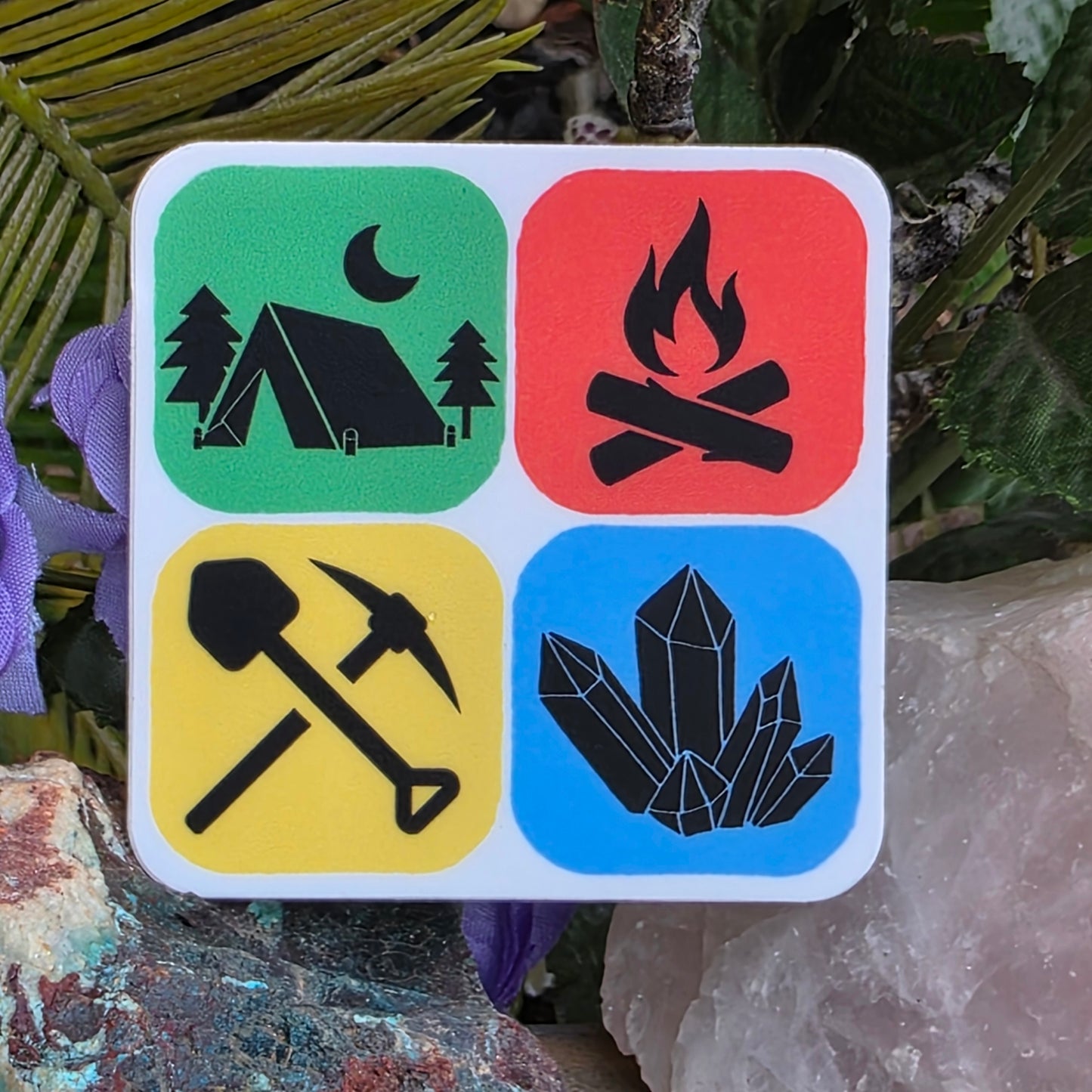 Camping Adventure Sticker | Geology Gift | Rockhound Sticker for Phone Case, Coffee Mug, or Laptop