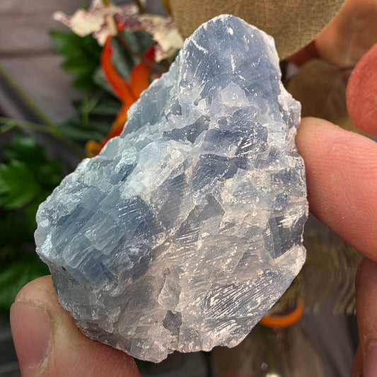 Blue Calcite Rock Specimen | Raw Natural Crystal Mineral | 59.23 g