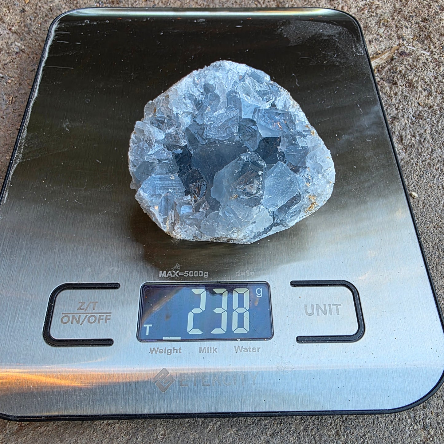 Celestite Crystal Rock Specimen |  Natural Blue Mineral | 238 g