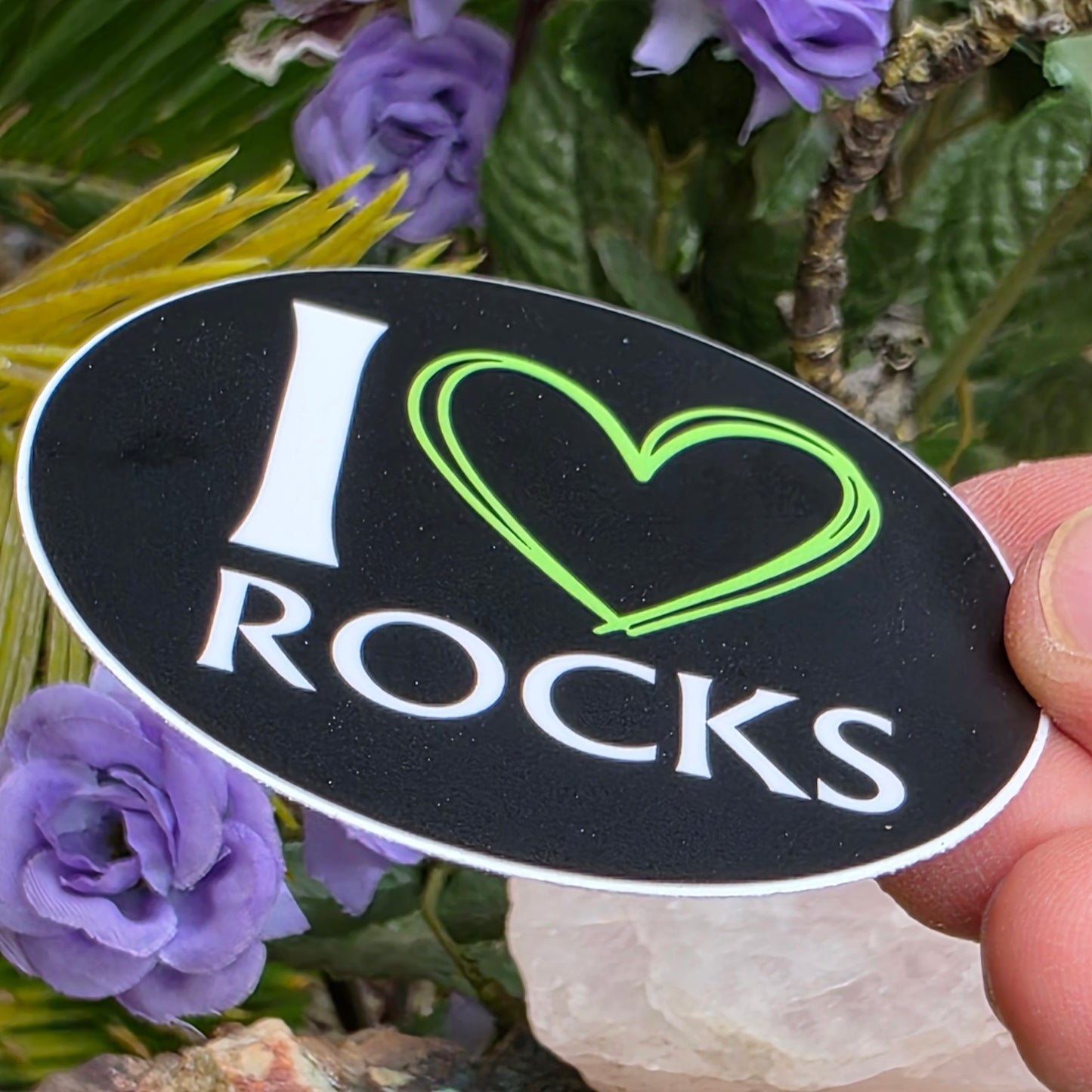 I Love Rocks Geology Sticker: Rockhound and Mineral Lover Gift