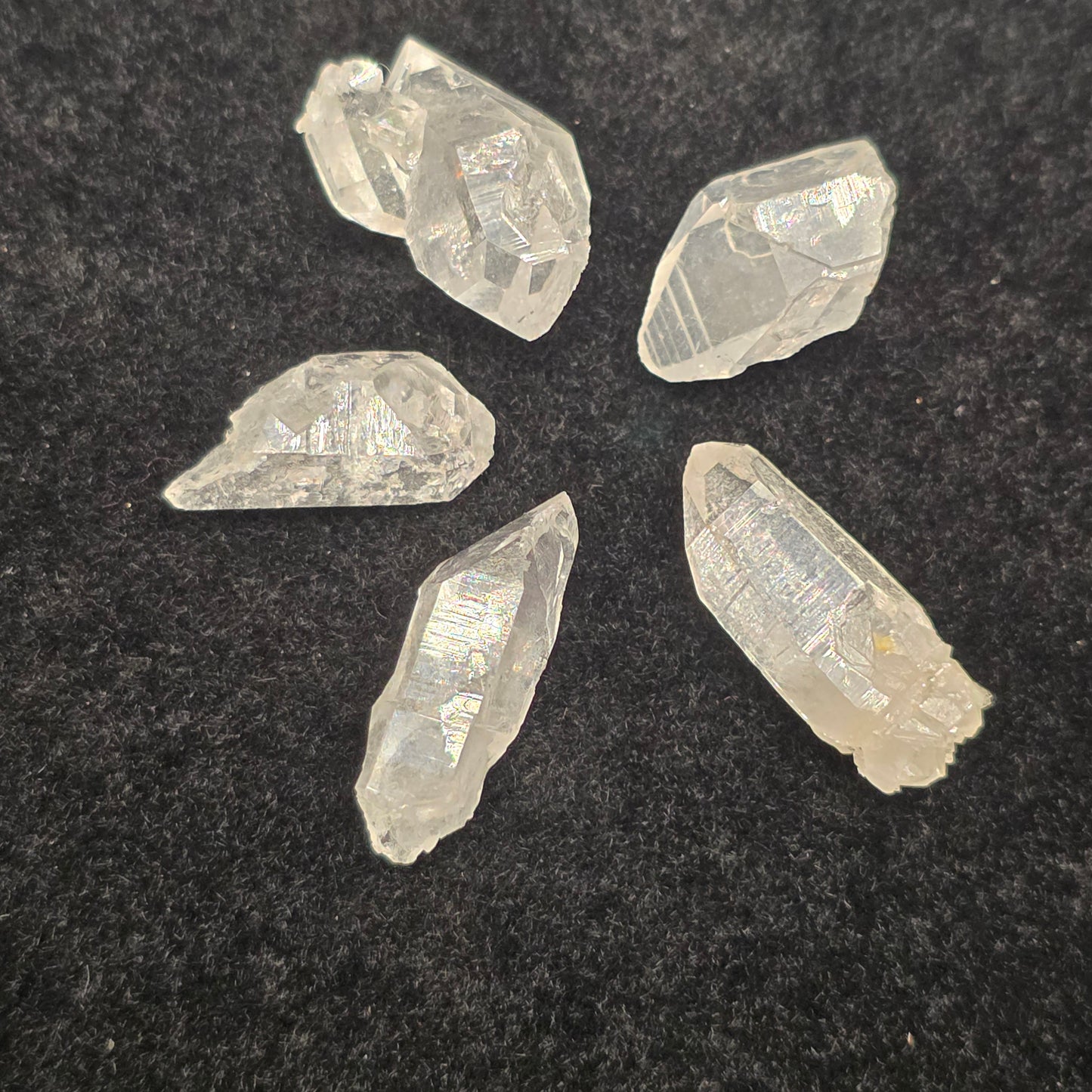 Five Super Clear Arkansas Quartz Crystals | Beautiful Points | Mt. Ida