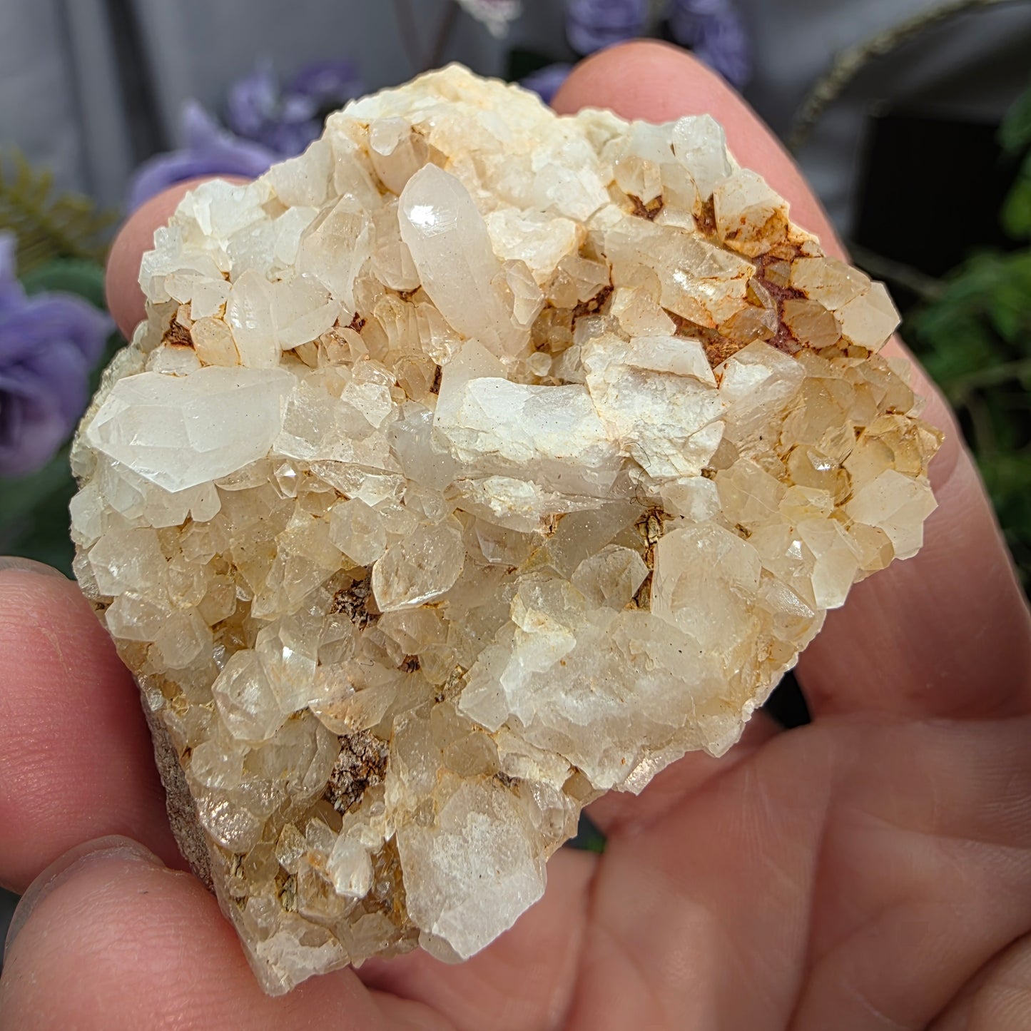 Arkansas Quartz Crystal Cluster: Raw Mineral Specimen, Hand Mined (63.81 grams)