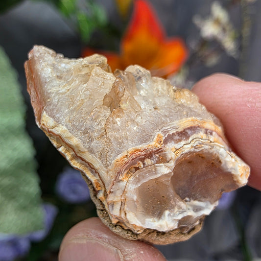 Agate with Quartz Crystal Specimen: Natural Mule Mountains, California Desert Rock (12.90 grams)