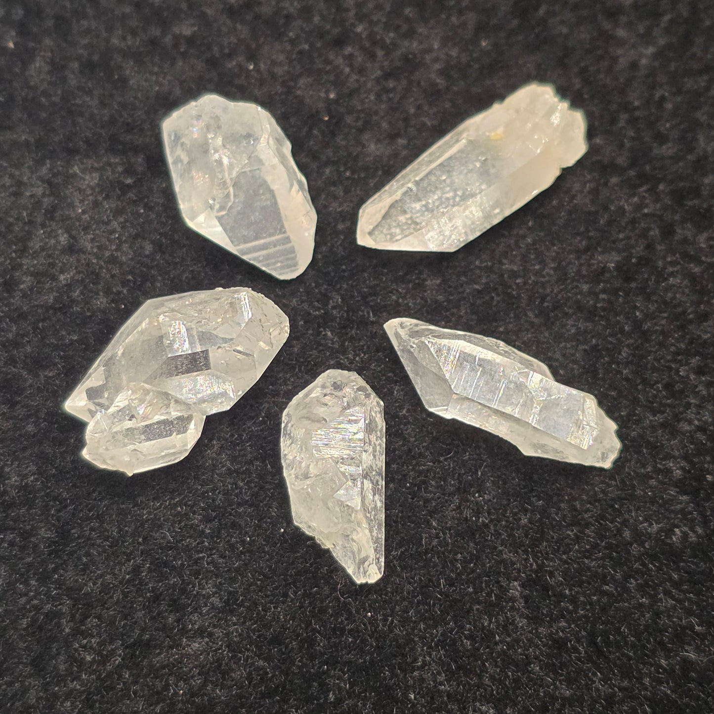 Five Super Clear Arkansas Quartz Crystals | Beautiful Points | Mt. Ida