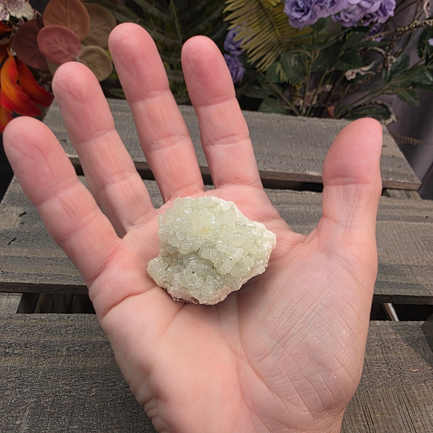 Light Green Prehnite Rock Specimen: Crystal Cluster from Morocco (37.28g)