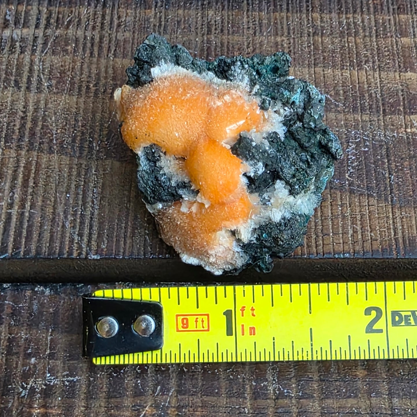 Thomsonite Mineral Specimen | Natural Orange Crystal on Basalt Matrix Rock