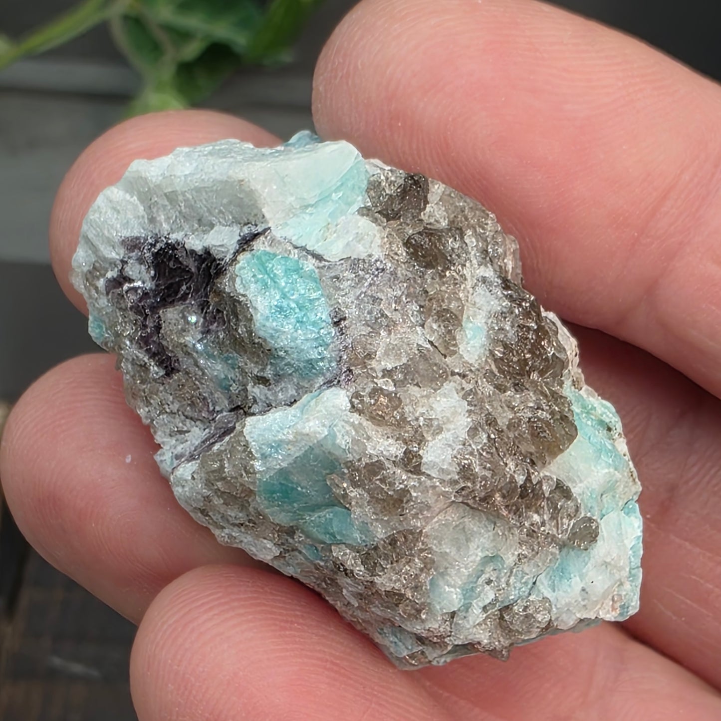 Amazonite with Smoky Quartz and Mica Rock Specimen | Raw Natural Mineral | 28.80 g