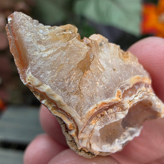 Agate with Quartz Crystal Specimen: Natural Mule Mountains, California Desert Rock (12.90 grams)