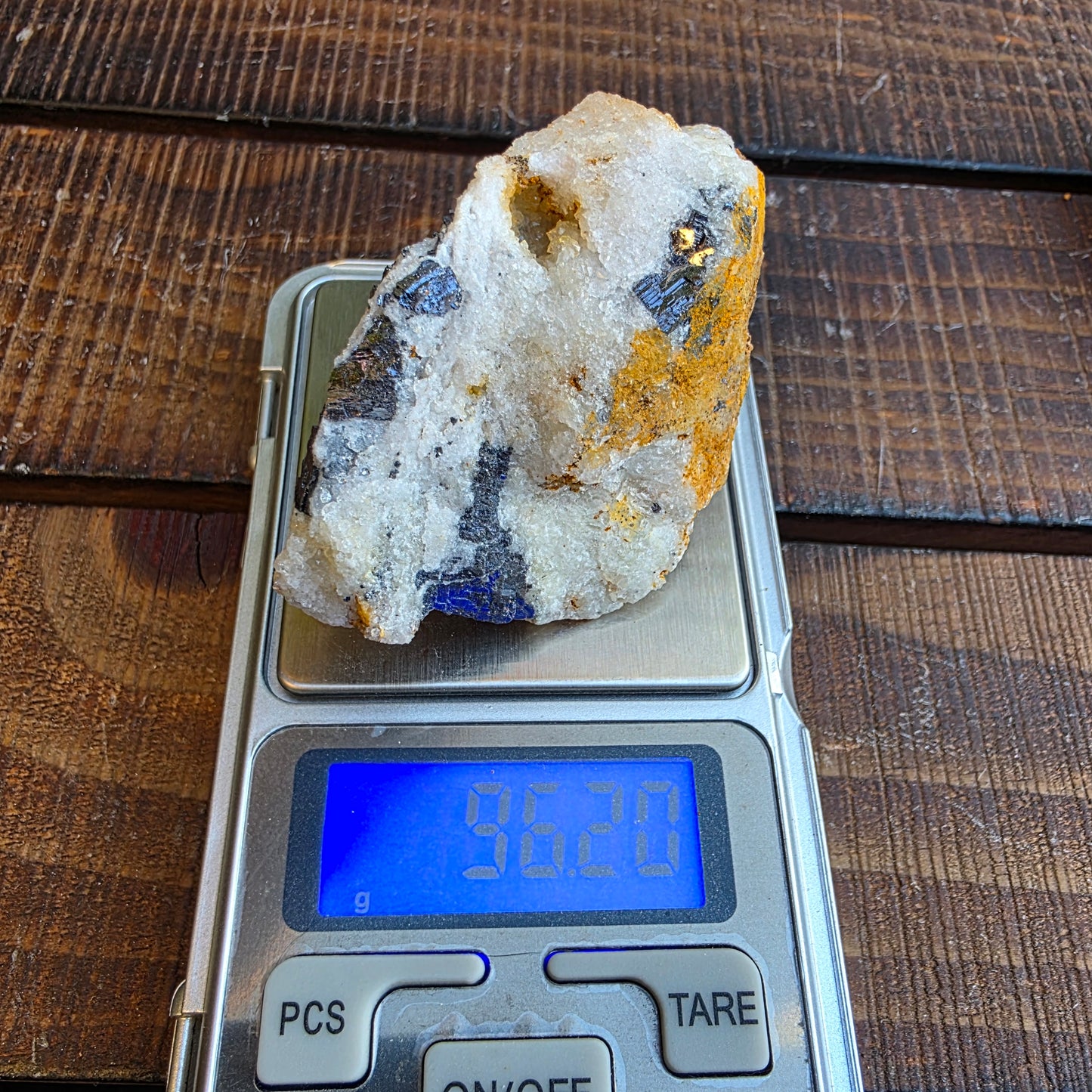 Galena on Quartz Matrix Rock Mineral Specimen from Morocco Raw Shiny Stone