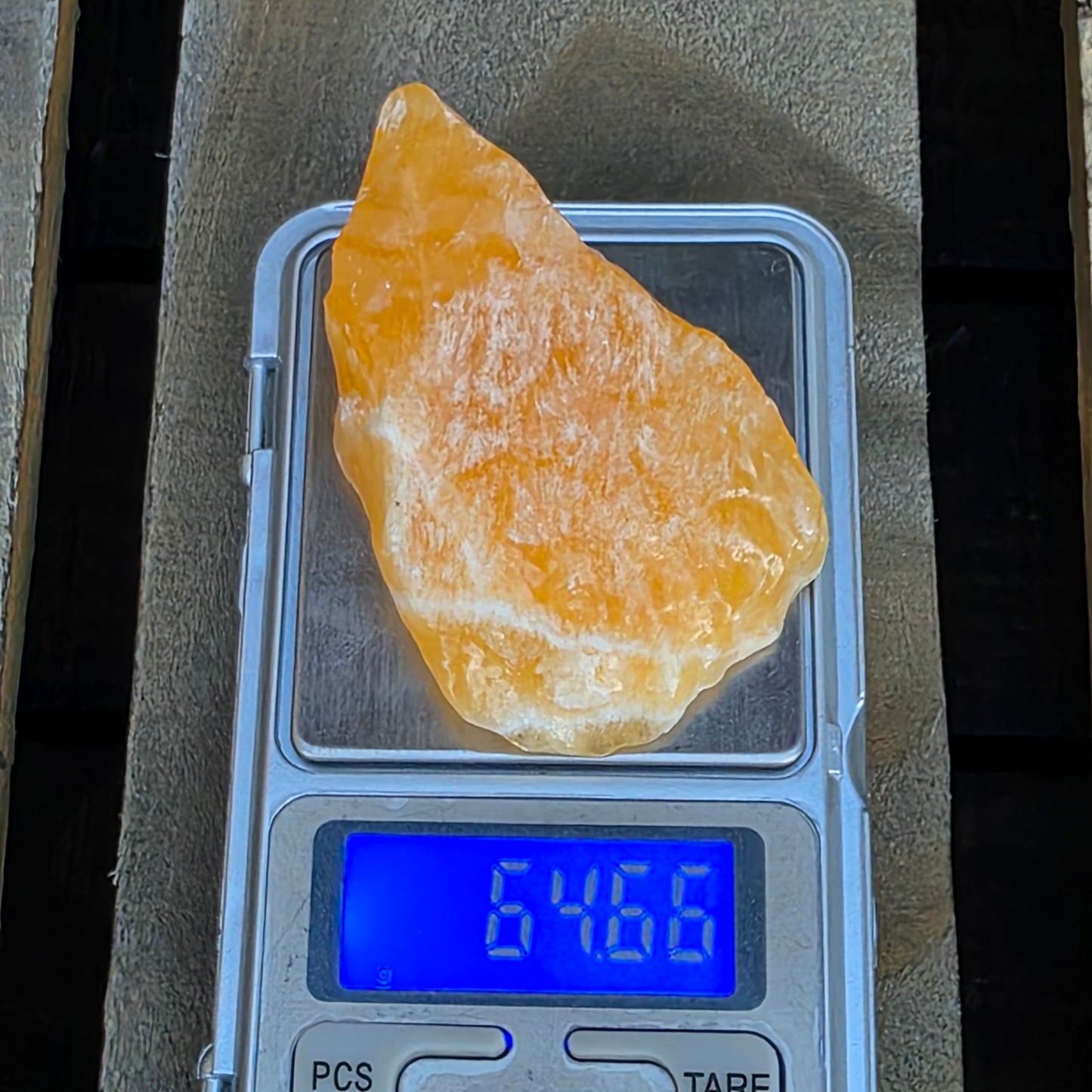Orange Calcite Rock Specimen | Natural Crystal Mineral | 64.66 g