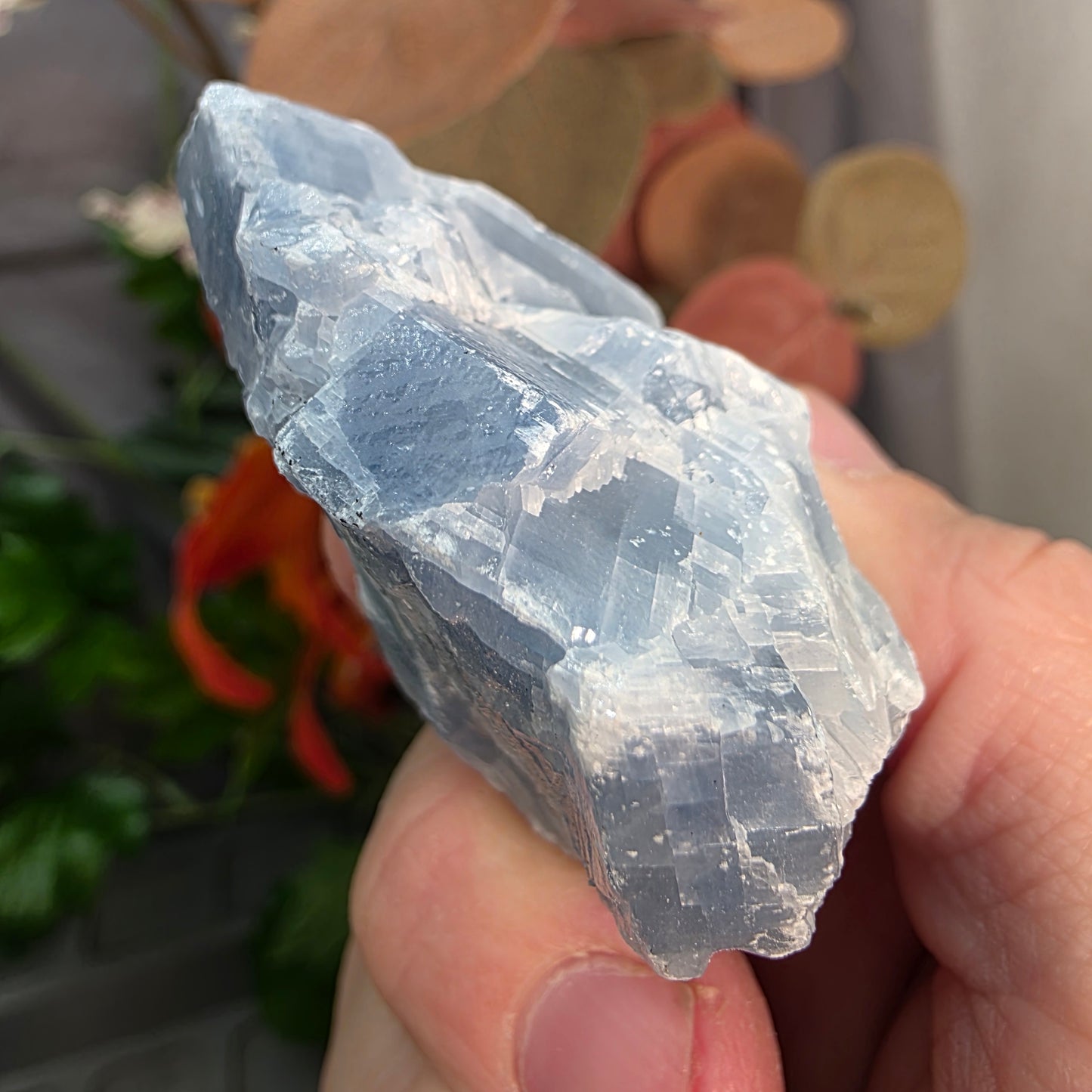 Blue Calcite Rock Specimen | Raw Natural Crystal Mineral | 59.23 g