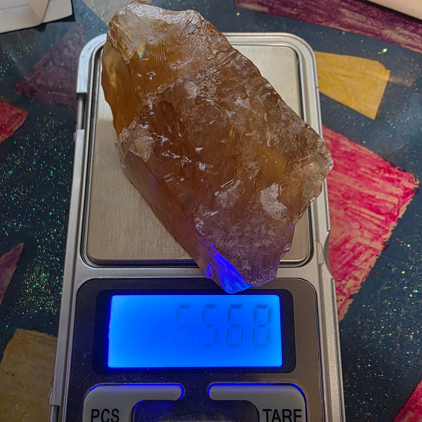 Honey Calcite Rock Specimen | Natural Crystal Mineral | 65.68 g