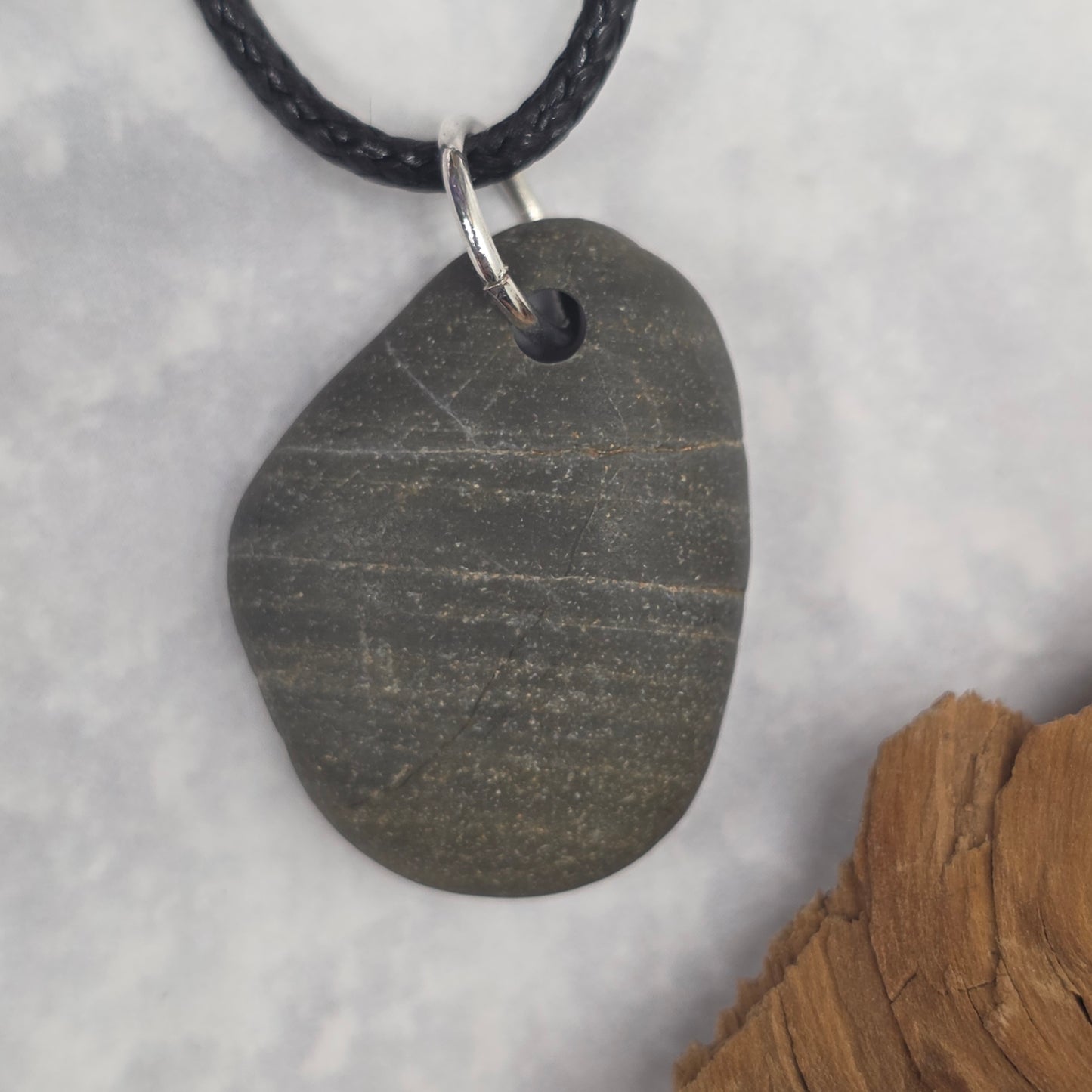 Natural Sedimentary Rock Necklace | Handmade River Stone Pendant | Adventure Jewelry for Nature Lovers