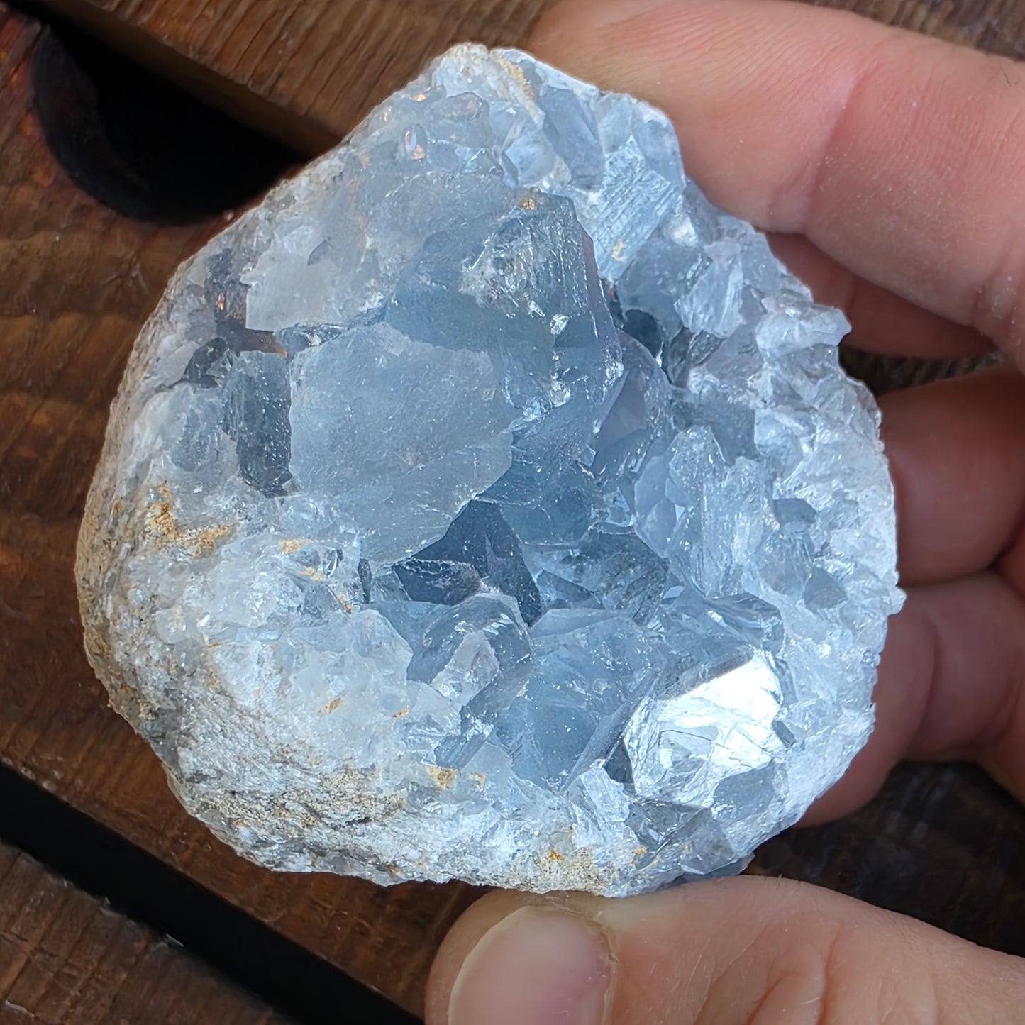 Celestite Crystal Rock Specimen |  Natural Blue Mineral | 238 g