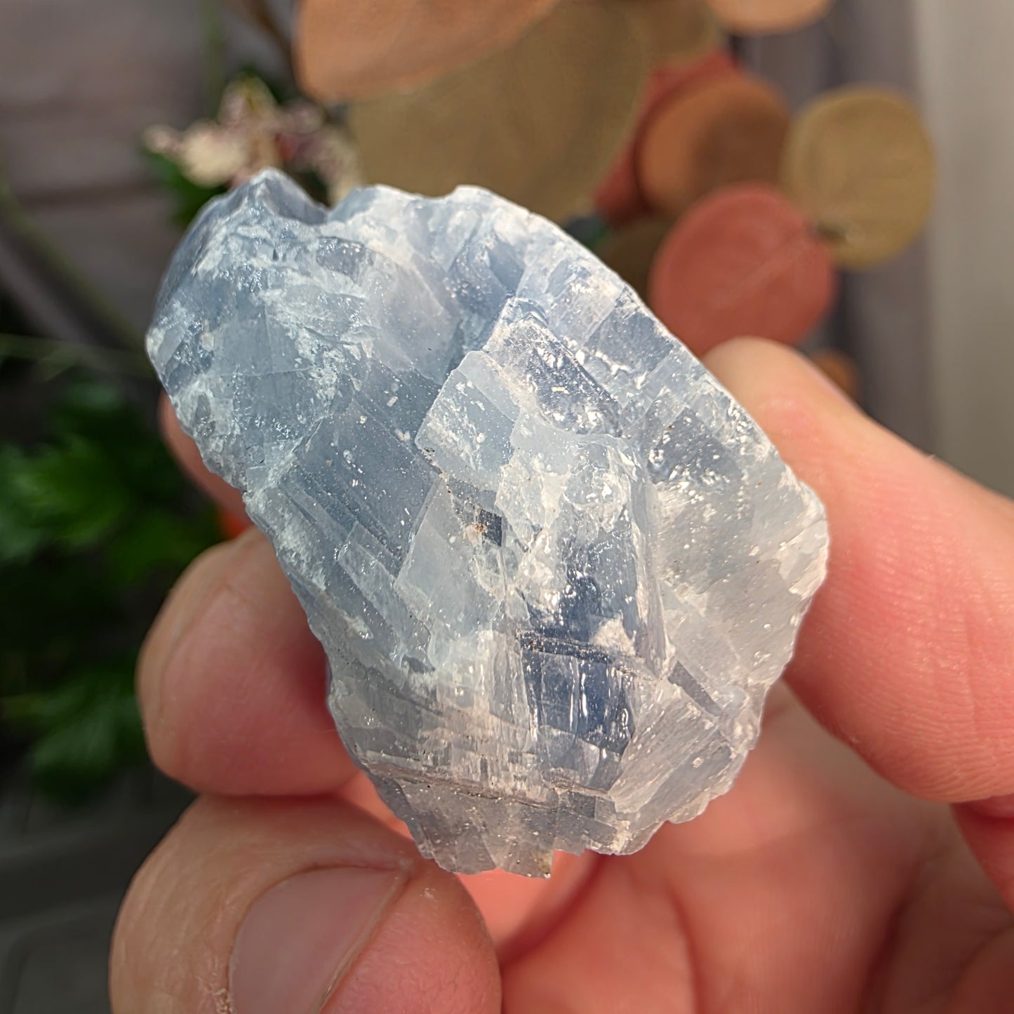 Blue Calcite Rock Specimen | Raw Natural Crystal Mineral | 59.23 g