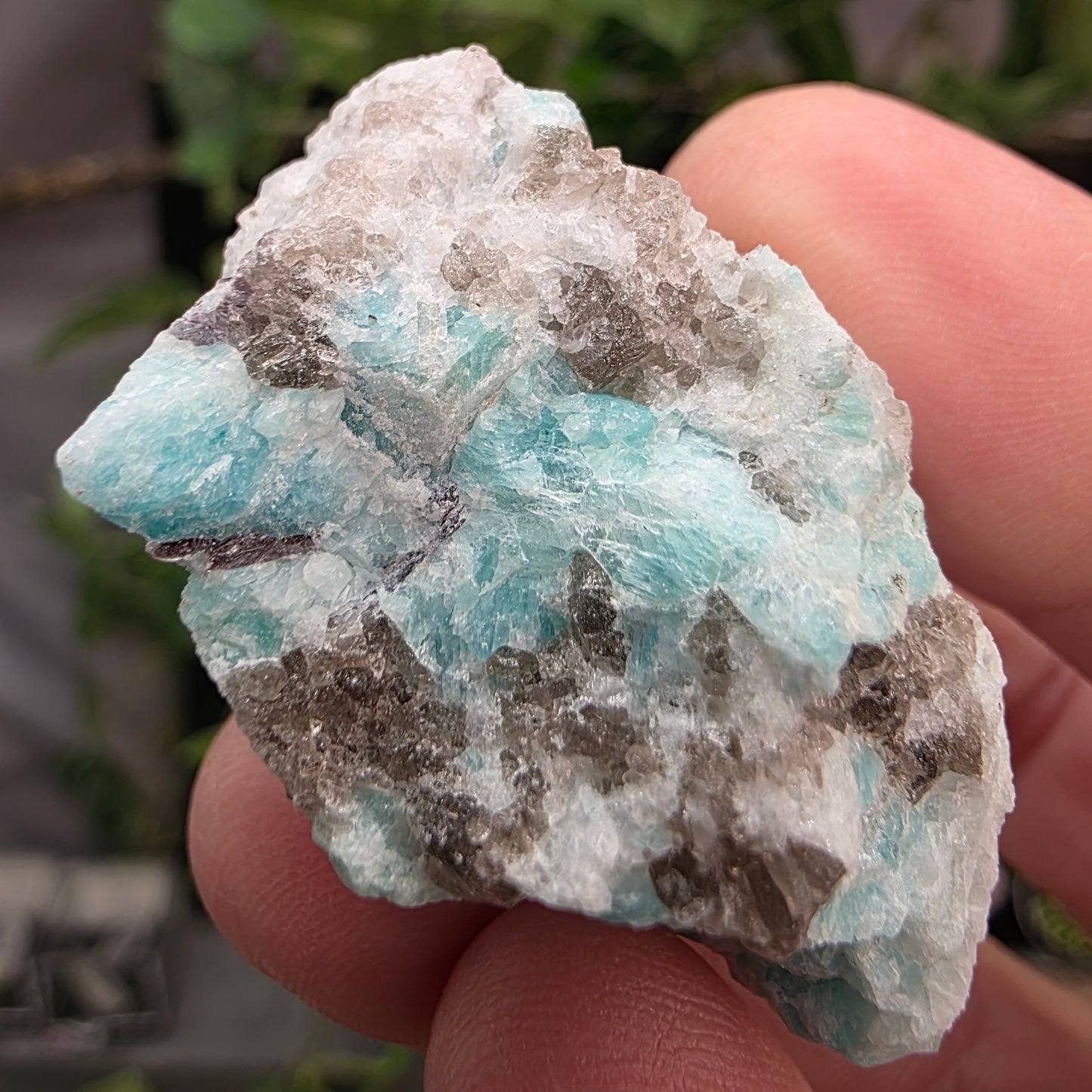 Amazonite with Smoky Quartz and Mica Rock Specimen | Raw Natural Mineral | 28.80 g