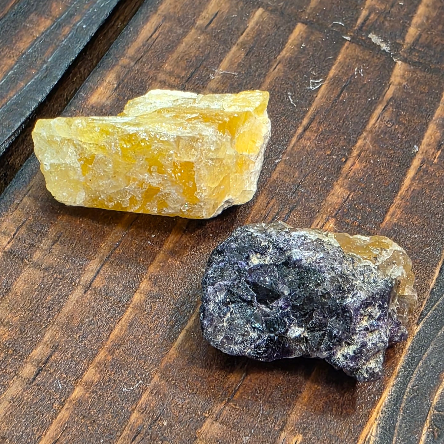 Illinois Fluorite Rock Specimens | Hardin County | IL | Raw Yellow and Purple Stones | Rough Minerals