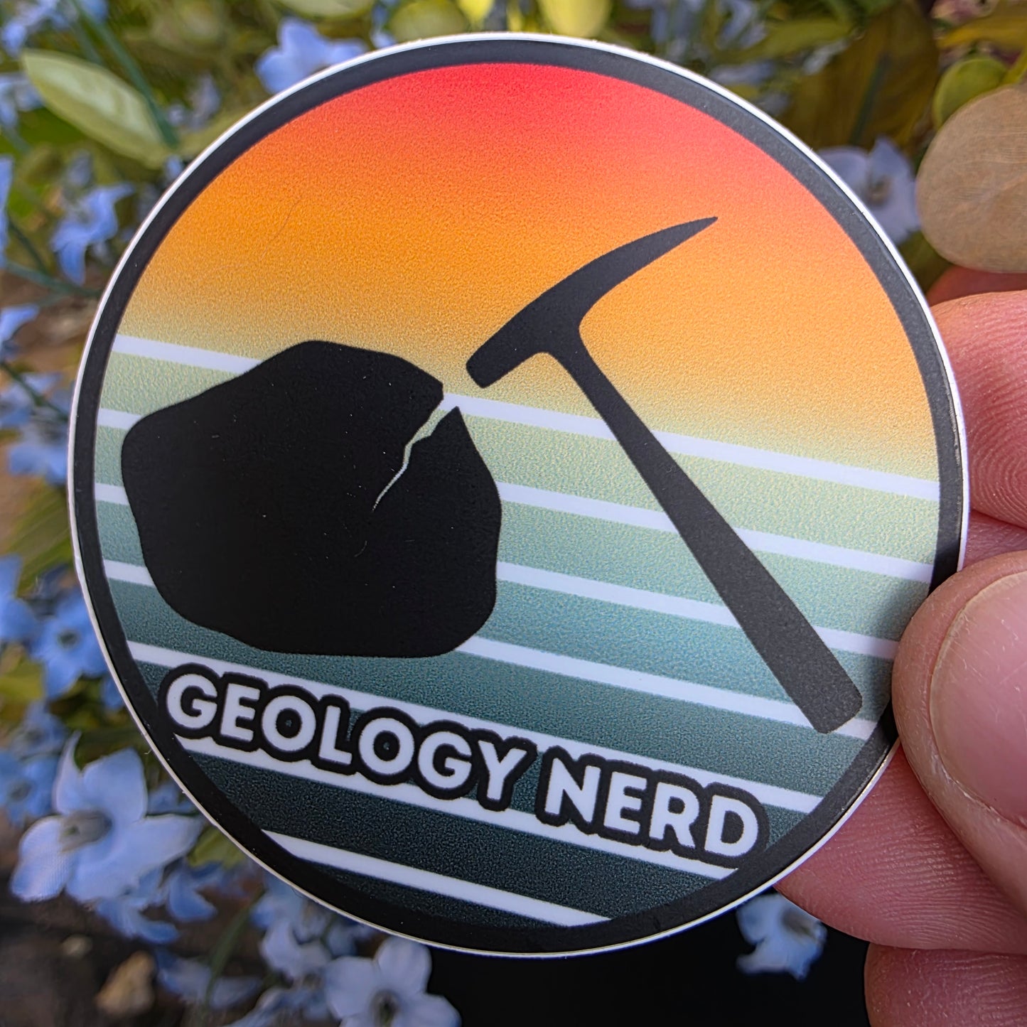 Geology Nerd Sticker: Rock Hammer Silhouette, Mineral Lover Gift