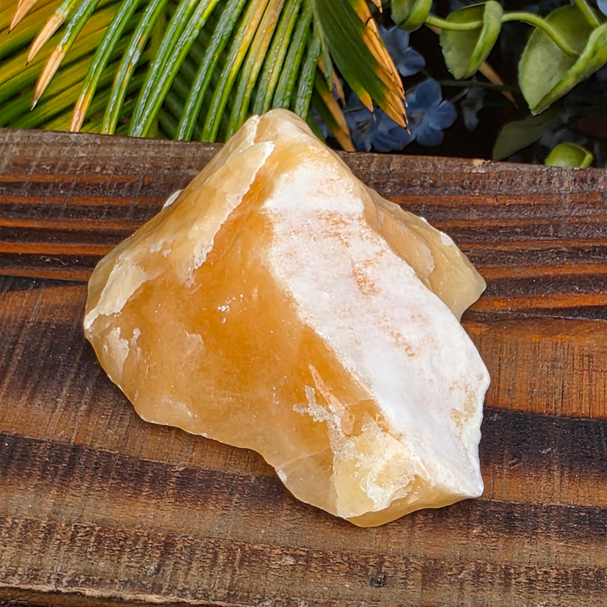 Orange Calcite Rough Crystal Mineral Specimen | 104.84 g