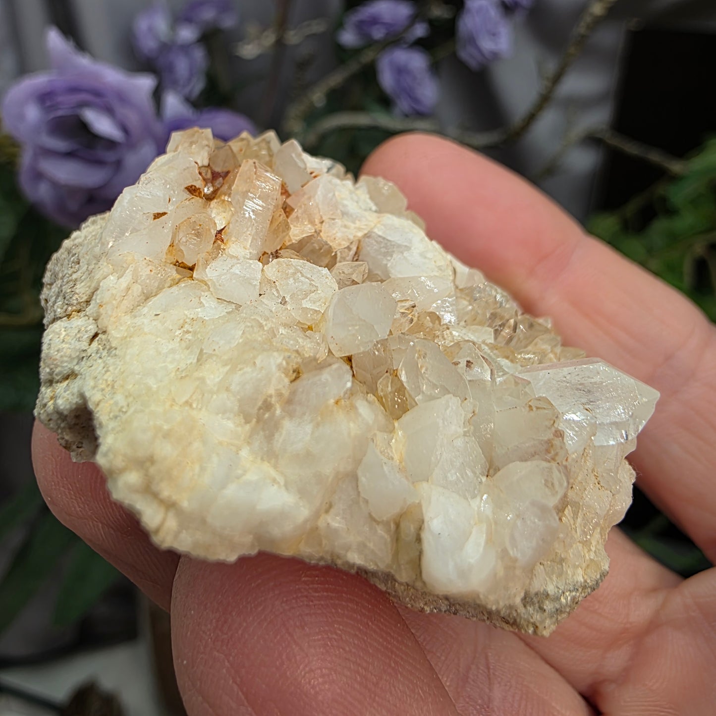 Arkansas Quartz Crystal Cluster: Raw Mineral Specimen, Hand Mined (63.81 grams)