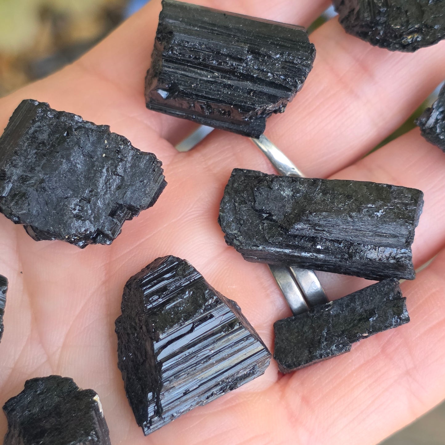 Wholesale Black Tourmaline / Natural Schorl, Lot of 10 Small Pieces, 72 g Total