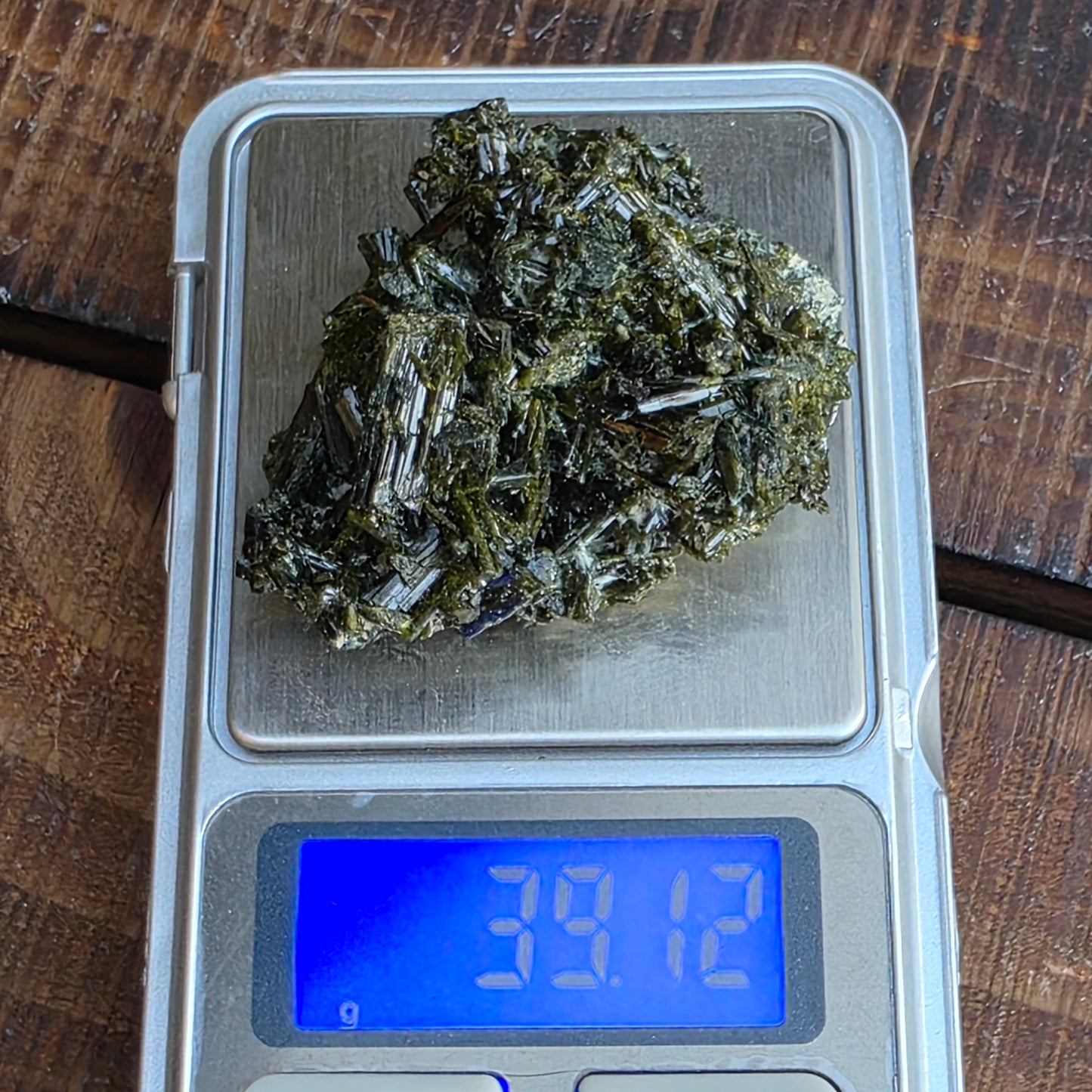 Epidote Cluster Rock Specimen | Raw Natural Green Crystal Mineral | 39.12 Grams