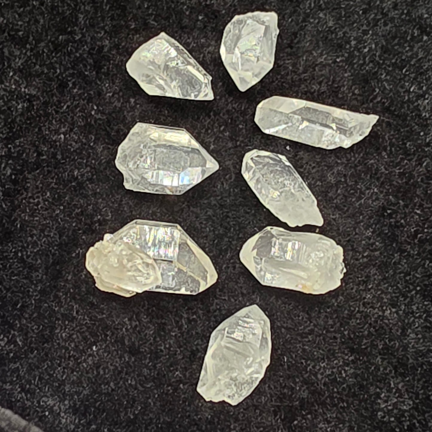Eight Super Clear Arkansas Quartz Crystals | Beautiful Miniature Points | Mt. Ida