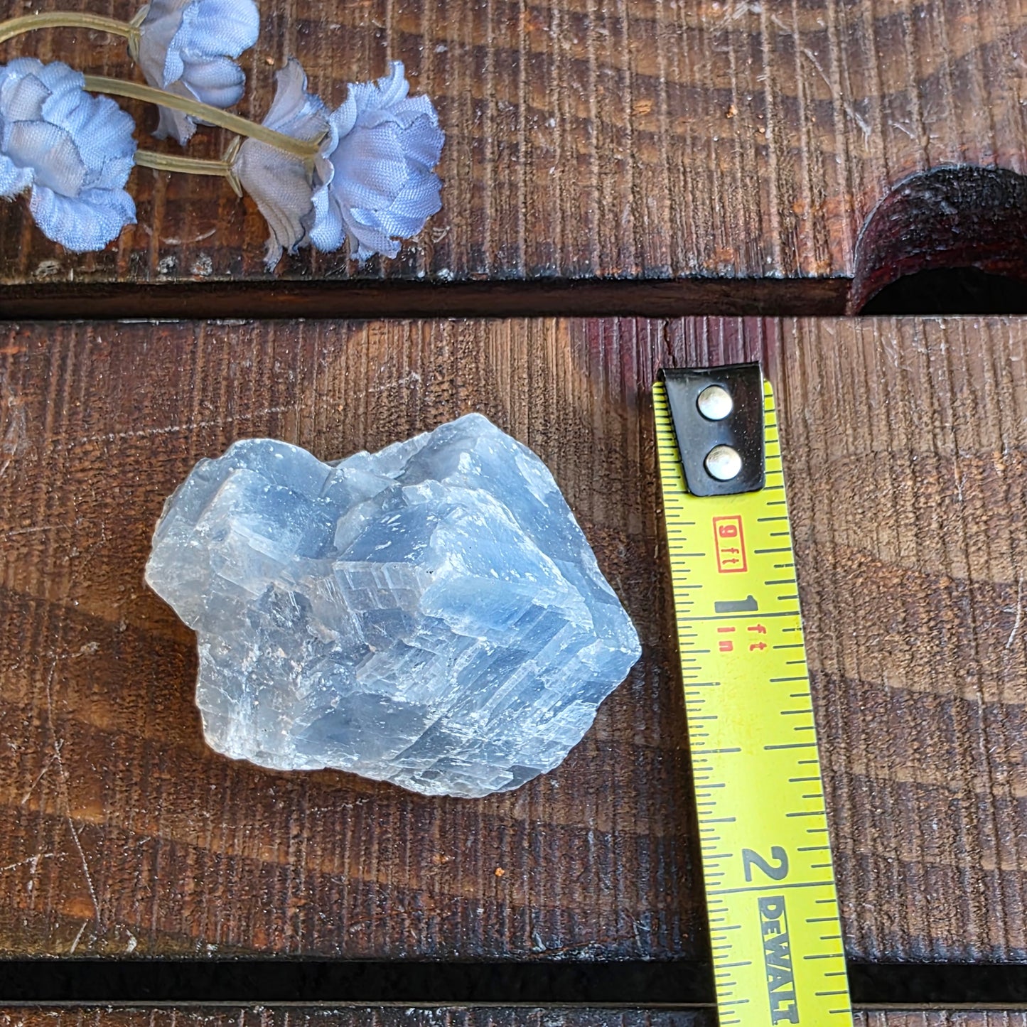 Blue Calcite Rock Specimen | Natural Crystal Mineral | 44.26 g