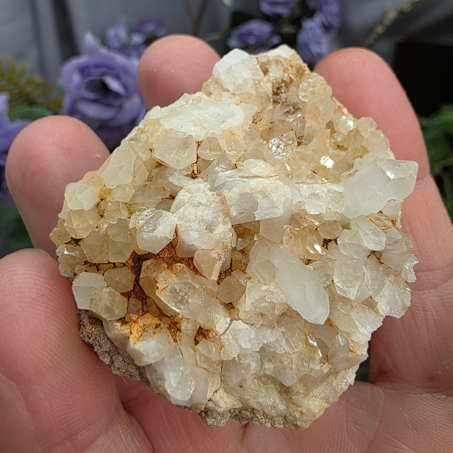 Arkansas Quartz Crystal Cluster: Raw Mineral Specimen, Hand Mined (63.81 grams)