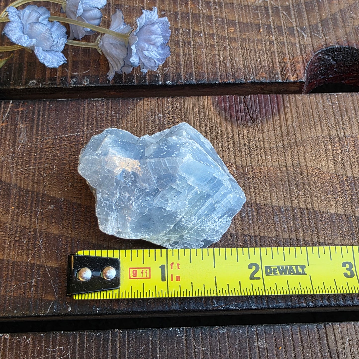 Blue Calcite Rock Specimen | Natural Crystal Mineral | 44.26 g
