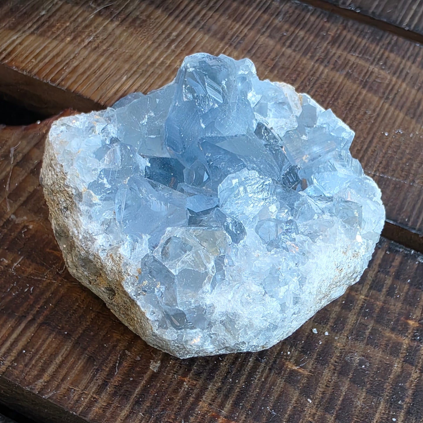 Celestite Crystal Rock Specimen |  Natural Blue Mineral | 238 g