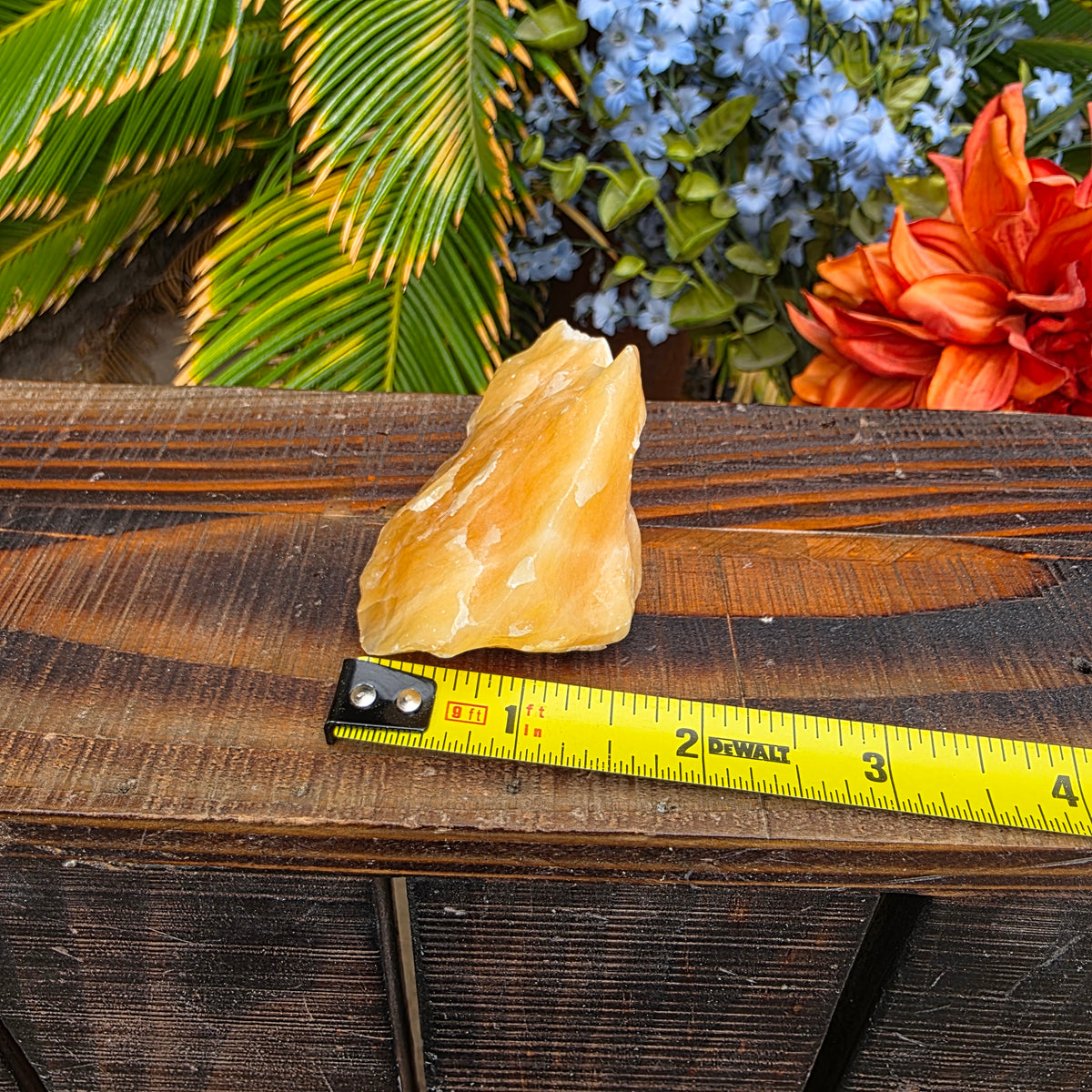 Orange Calcite Rough Crystal Mineral Specimen | 104.84 g