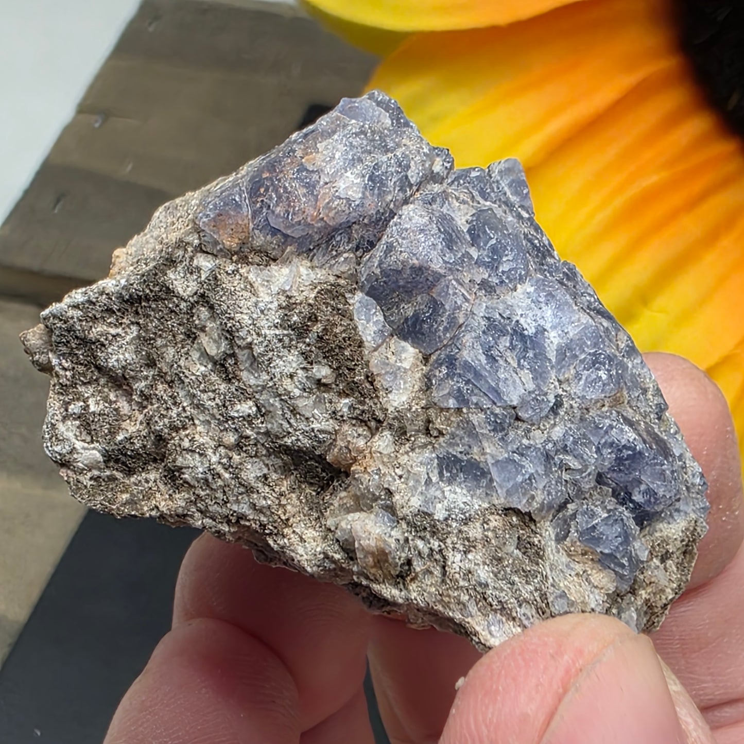 Blue Fluorite Rock Specimen: Raw Fluorescent Crystal from Arizona