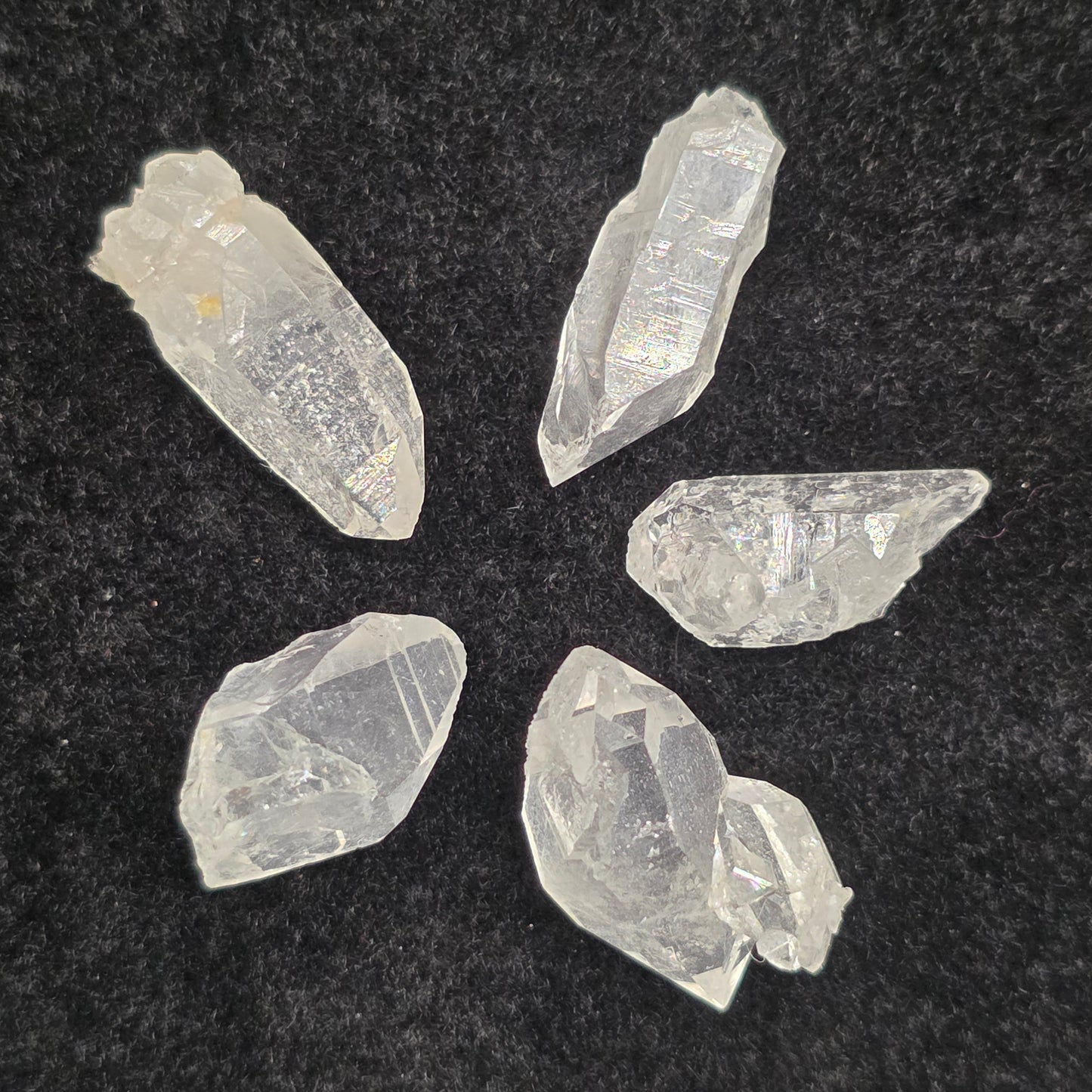 Five Super Clear Arkansas Quartz Crystals | Beautiful Points | Mt. Ida