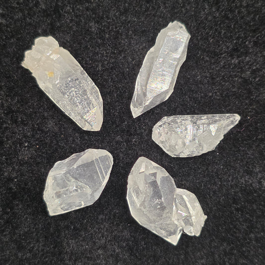 Five Super Clear Arkansas Quartz Crystals | Beautiful Points | Mt. Ida