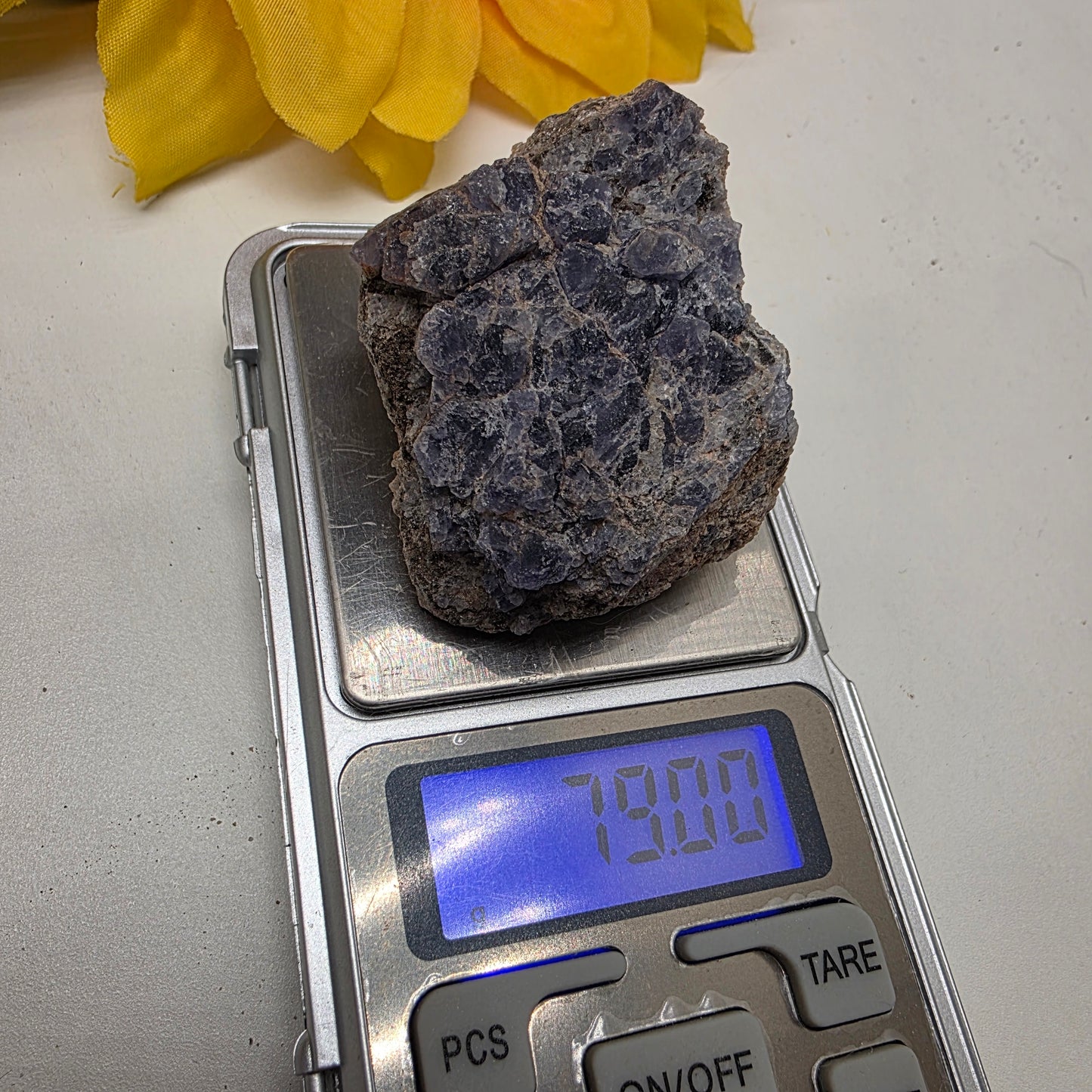 Blue Fluorite Rock Specimen: Raw Fluorescent Crystal from Arizona