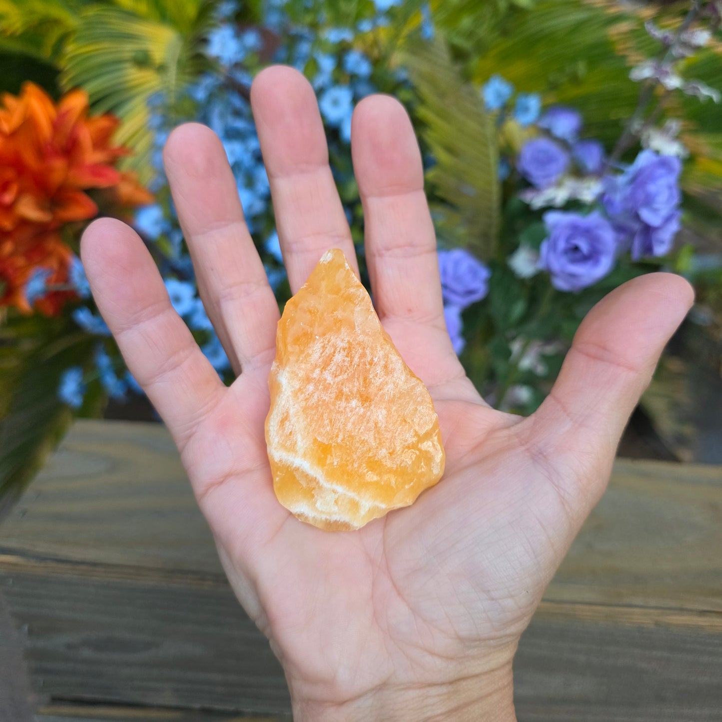 Orange Calcite Rock Specimen | Natural Crystal Mineral | 64.66 g