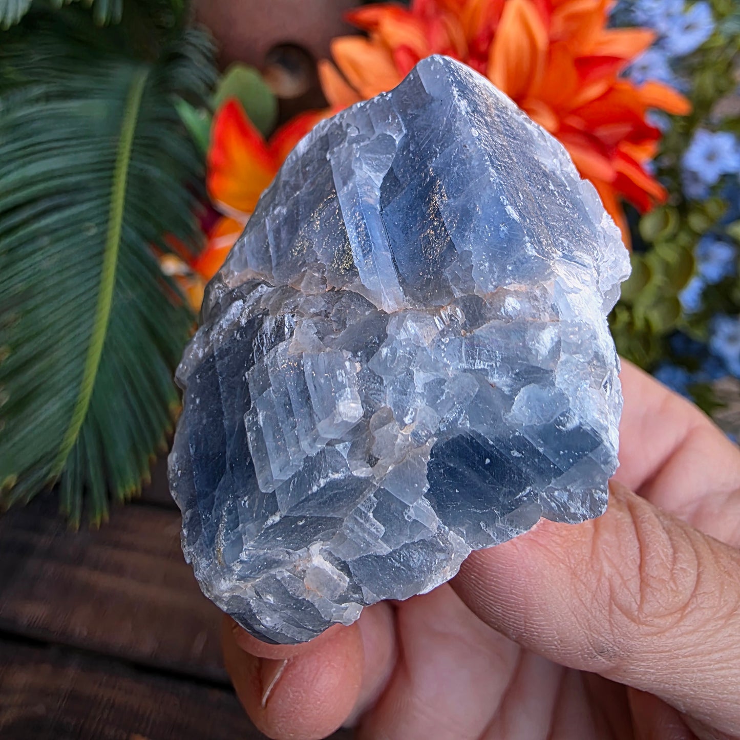 Blue Calcite Rock Specimen | Raw Natural Crystal Mineral | 71.63 g