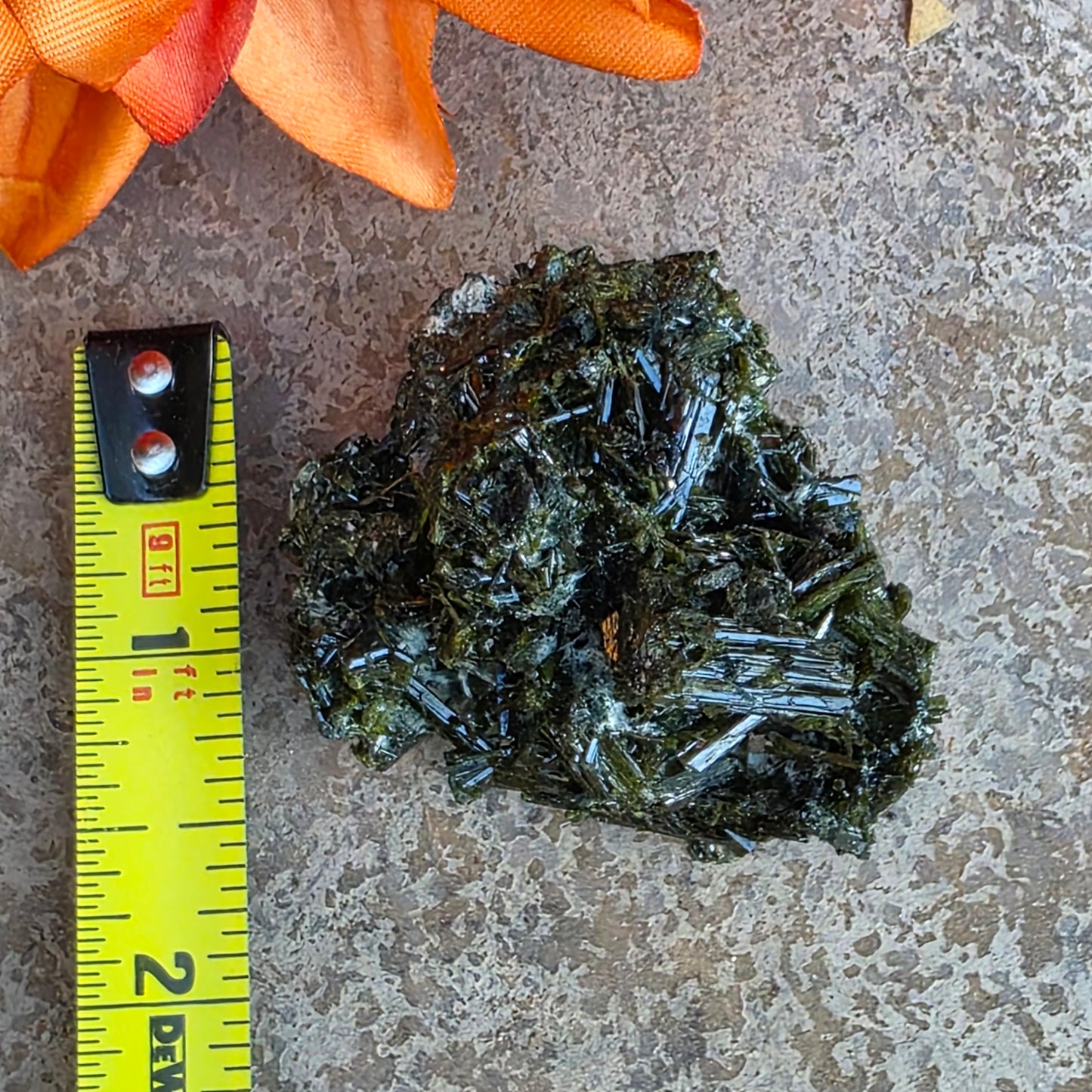 Epidote Cluster Rock Specimen | Raw Natural Green Crystal Mineral | 39.12 Grams
