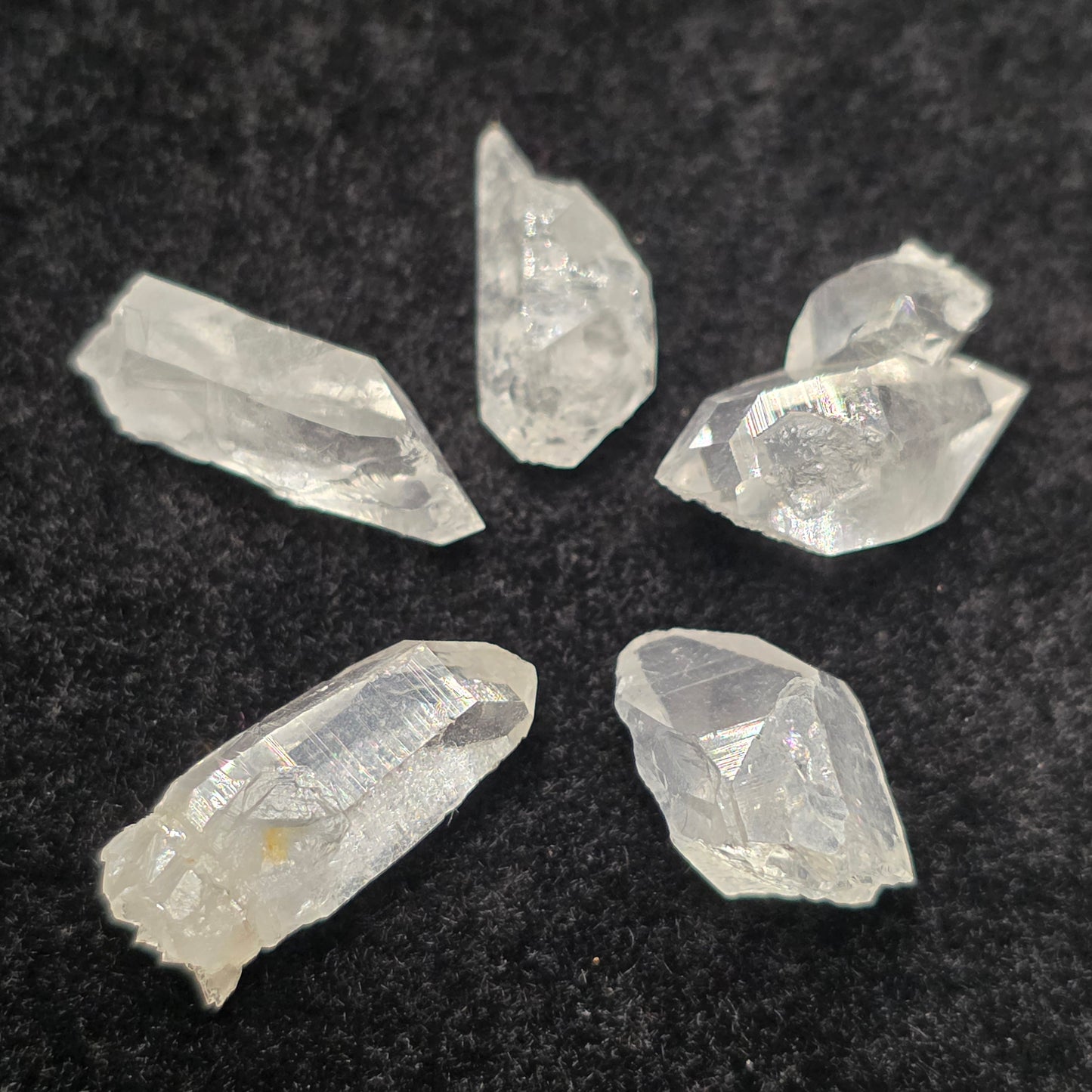 Five Super Clear Arkansas Quartz Crystals | Beautiful Points | Mt. Ida