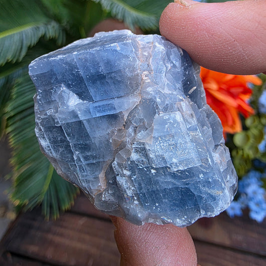 Blue Calcite Rock Specimen | Raw Natural Crystal Mineral | 71.63 g