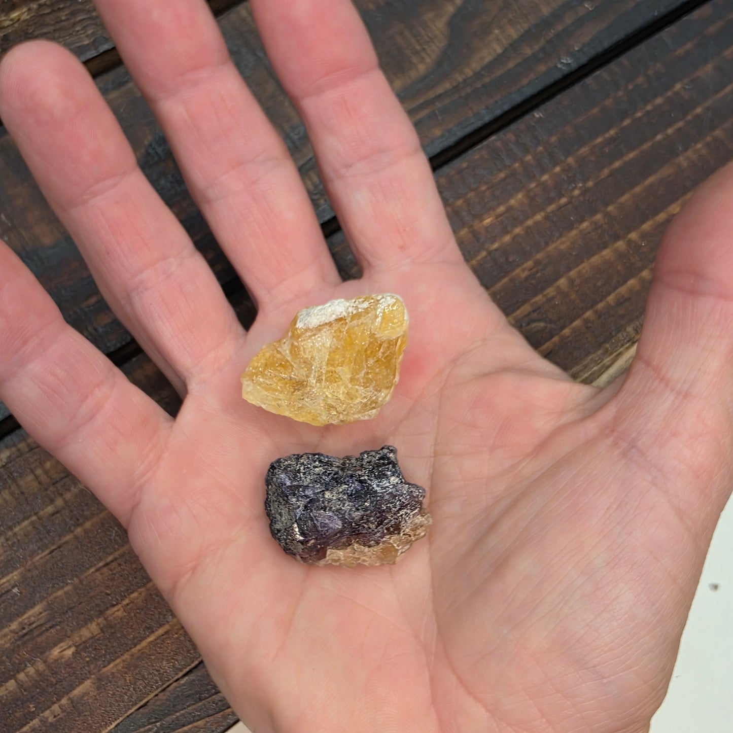 Illinois Fluorite Rock Specimens | Hardin County | IL | Raw Yellow and Purple Stones | Rough Minerals